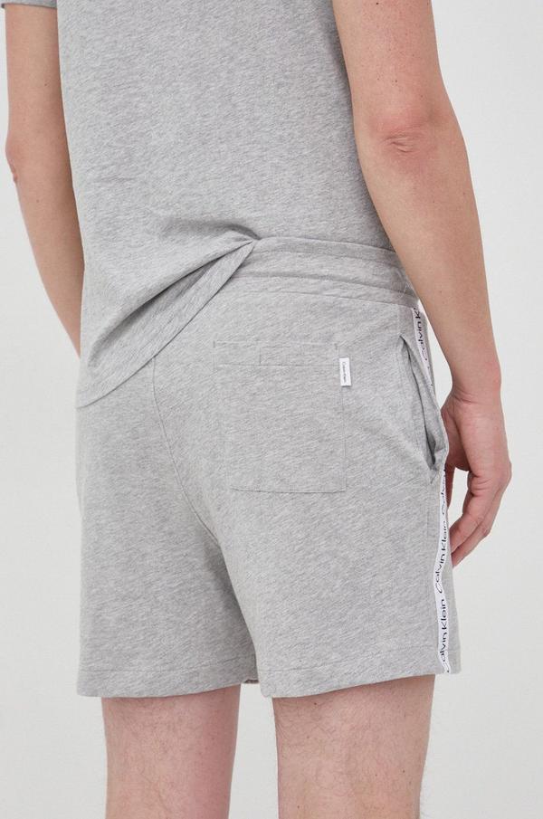 Bavlněné šortky Calvin Klein pánské, šedá barva
