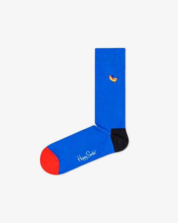 Happy Socks Hot Dog Embroidery Ponožky Modrá