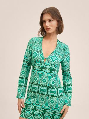 Šaty Mango Almond2 zelená barva, mini, přiléhavá