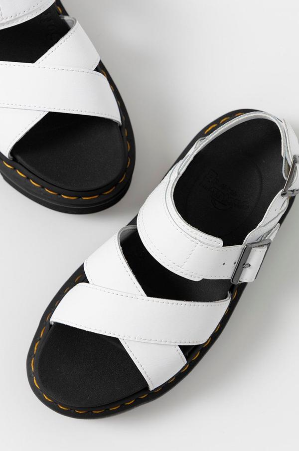 Kožené sandály Dr. Martens Voss II dámské, bílá barva, na platformě, DM26799100.Voss.Ii-White