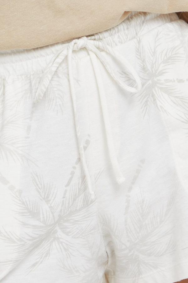 Bavlněné šortky GAP dámské, béžová barva, vzorované, high waist