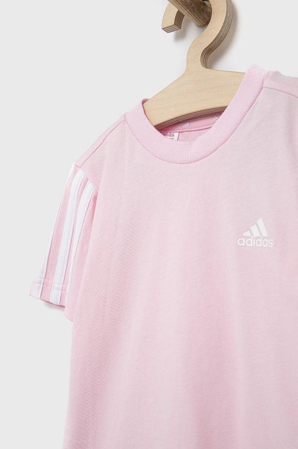 Dětské bavlněné tričko adidas Performance HD6989 růžová barva