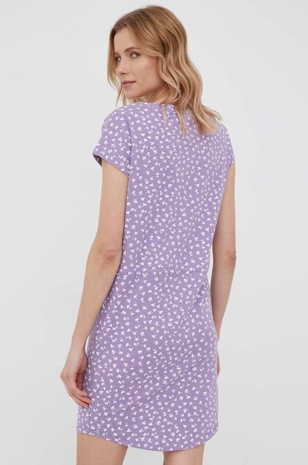 Bavlněné šaty Only fialová barva, mini