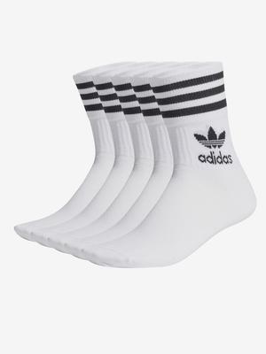 adidas Originals Mid Cut CRW Ponožky 5 párů Bílá