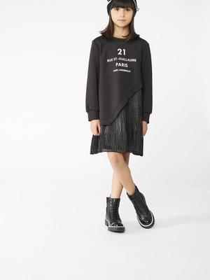 Dívčí šaty Karl Lagerfeld černá barva, mini, jednoduché