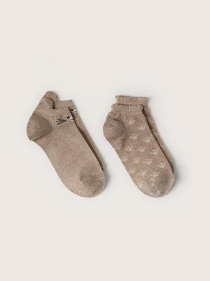 Dětské ponožky Mango Kids Mouse (2-pack) béžová barva