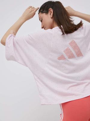 Tričko s dlouhým rukávem adidas Performance HE4171 dámský, růžová barva