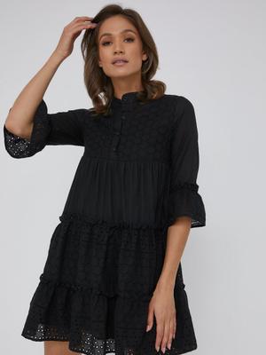 Bavlněné šaty Answear Lab černá barva, mini