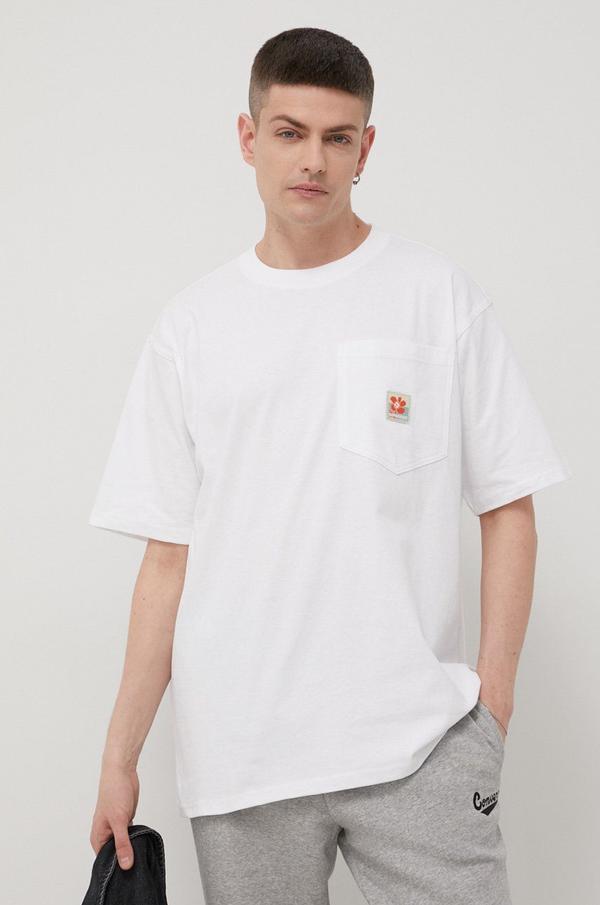 Bavlněné tričko Converse bílá barva, s aplikací