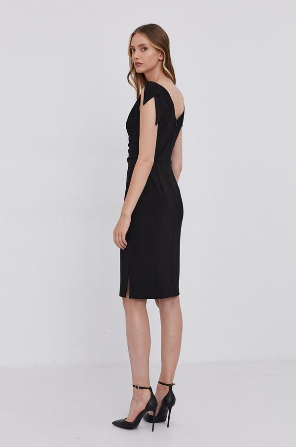 Šaty Lauren Ralph Lauren černá barva, mini, přiléhavé