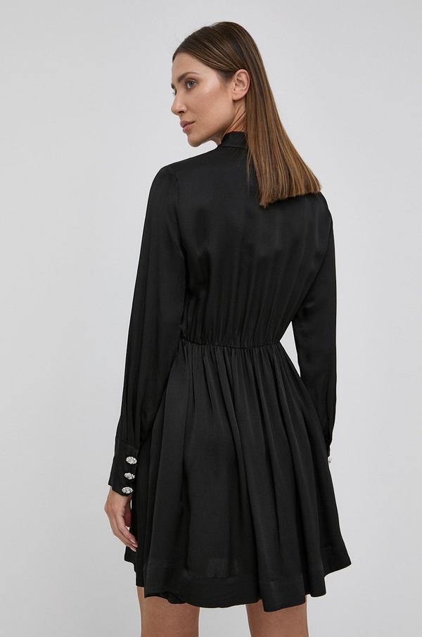 Šaty Custommade černá barva, mini, áčkové