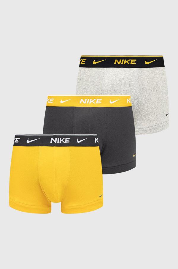 Boxerky Nike pánské, žlutá barva