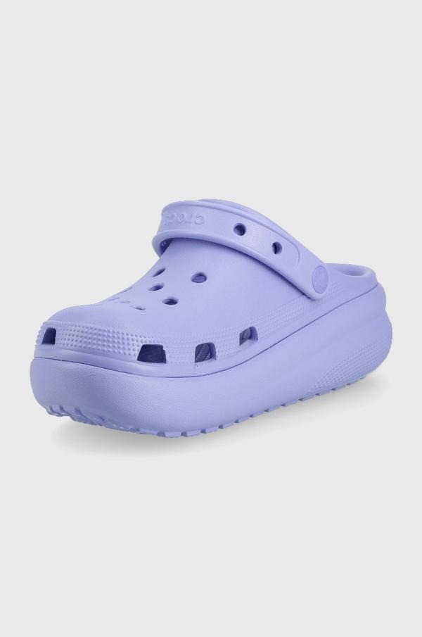 Dětské pantofle Crocs fialová barva