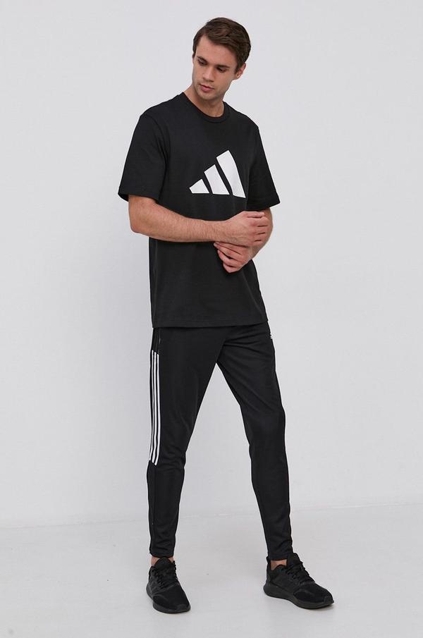 Tričko adidas Performance pánské, černá barva, s potiskem