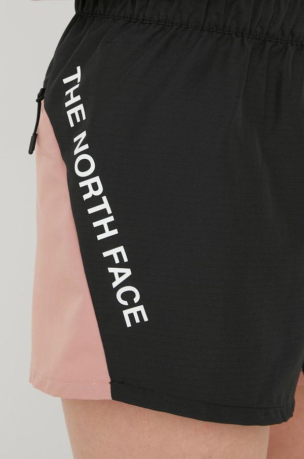 Sportovní šortky The North Face dámské, růžová barva, vzorované, medium waist
