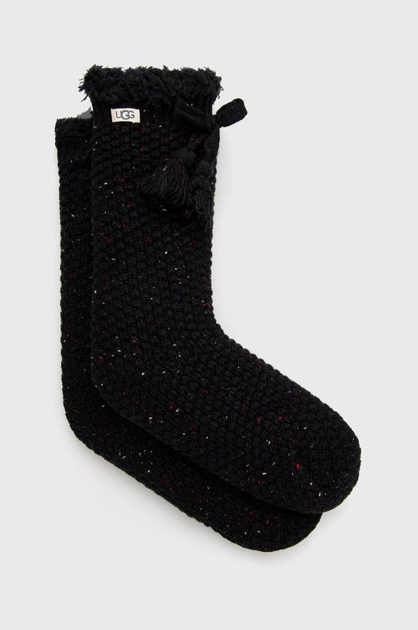 Ponožky ze směsi vlny UGG Fleece Lined Cozy černá barva