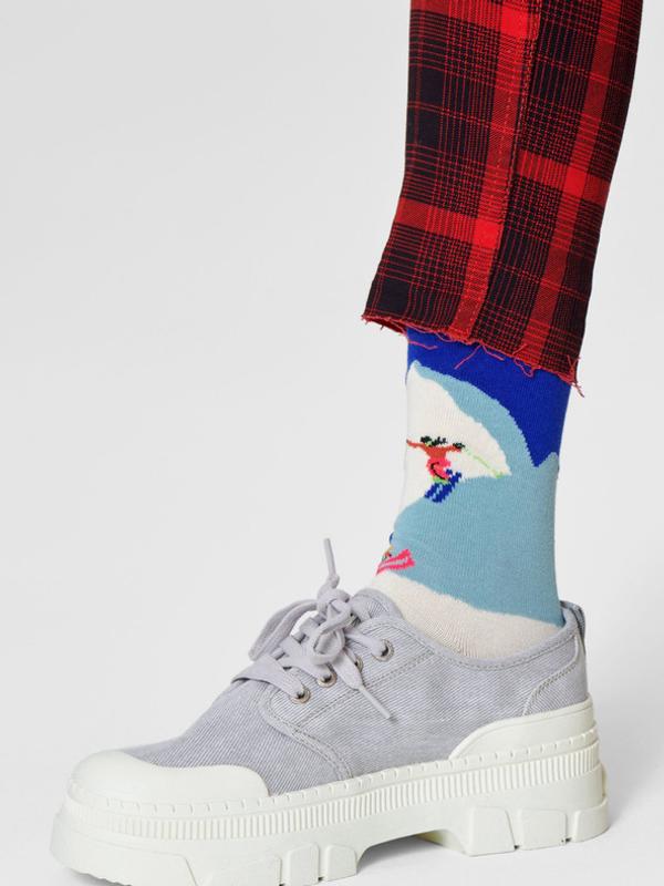 Happy Socks Downhill Skiing Ponožky Modrá