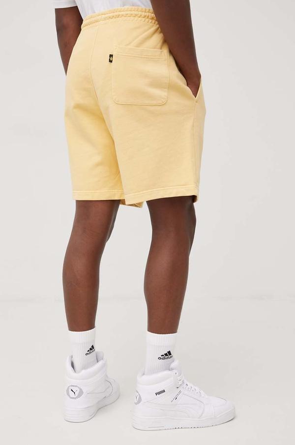 Bavlněné šortky Levi's pánské, žlutá barva