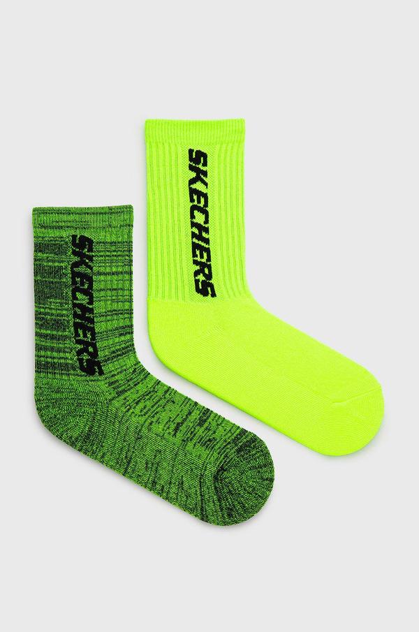 Dětské ponožky Skechers (2-pack) zelená barva