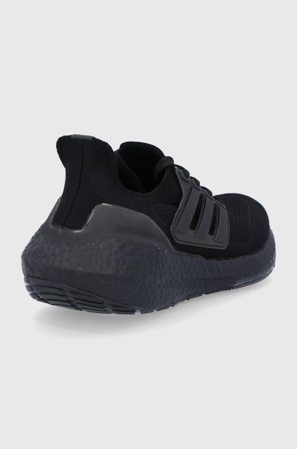 Boty adidas Performance černá barva, na plochém podpatku
