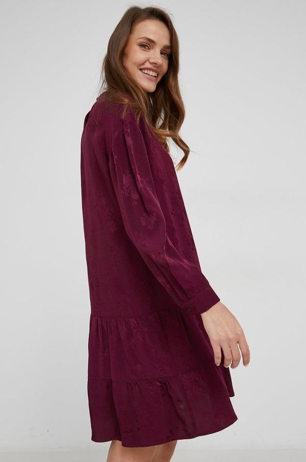 Šaty Answear Lab vínová barva, mini, oversize