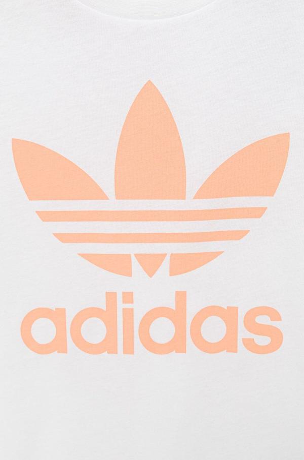Dětské bavlněné tričko adidas Originals H35618 bílá barva