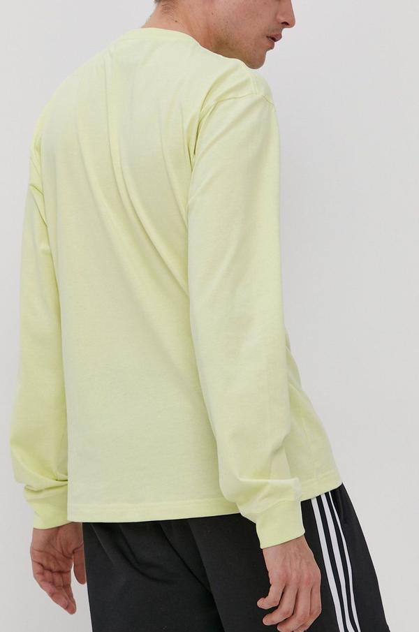 Tričko s dlouhým rukávem adidas Originals pánské, zelená barva, s potiskem