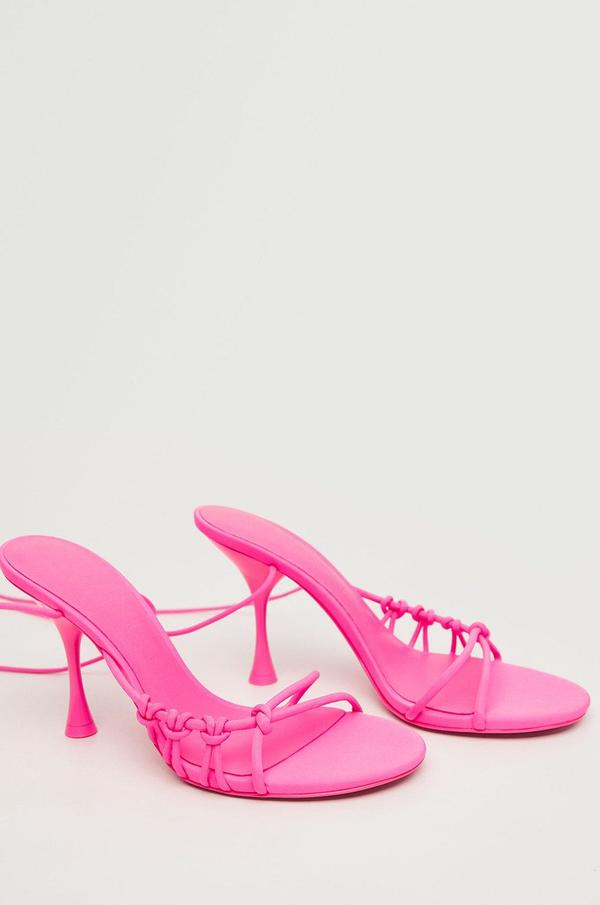 Sandály Mango Knot1 dámské, růžová barva