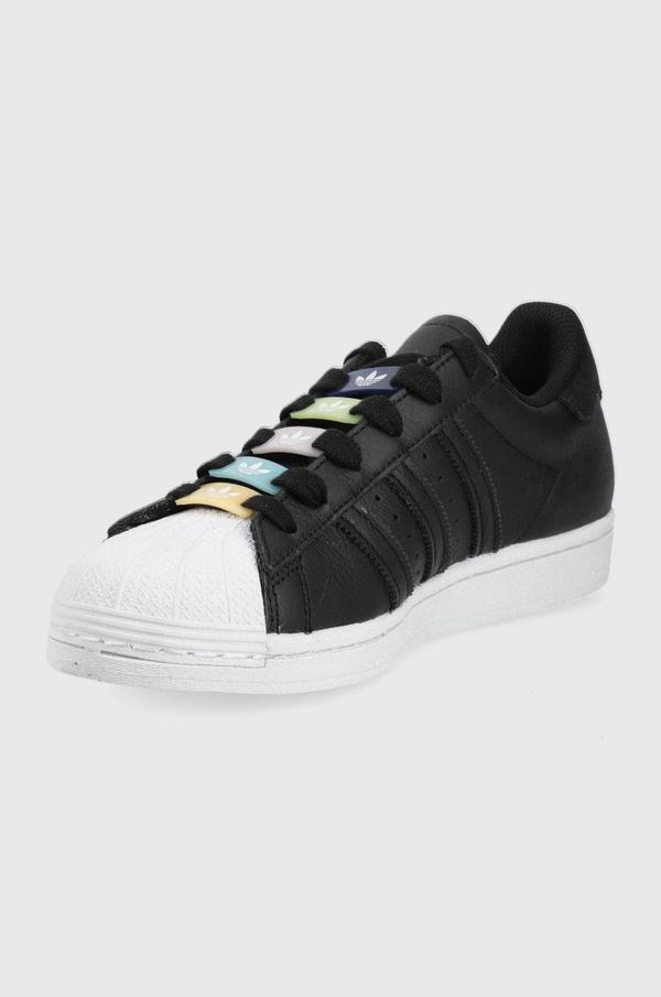 Kožené sneakers boty adidas Originals Superstar GZ0867 černá barva