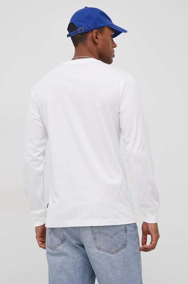 Bavlněné tričko s dlouhým rukávem Converse bílá barva, s aplikací