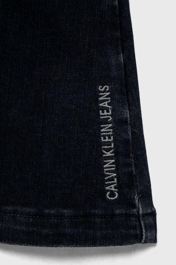 Dětské riflové šaty Calvin Klein Jeans tmavomodrá barva, mini, jednoduché