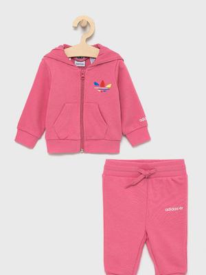 Dětská tepláková souprava adidas Originals H25230 růžová barva
