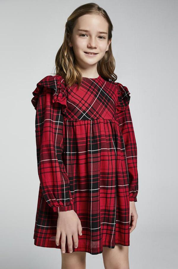 Dívčí šaty Mayoral červená barva, mini, jednoduché