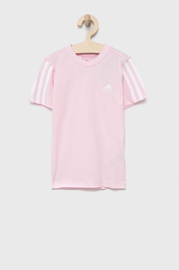 Dětské bavlněné tričko adidas Performance HD6989 růžová barva