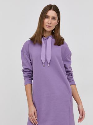 Šaty Boss fialová barva, mini, oversize