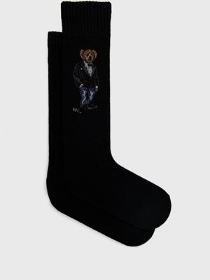 Vlněné ponožky Polo Ralph Lauren černá barva