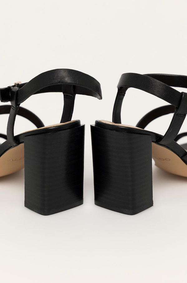 Kožené sandály Aldo černá barva