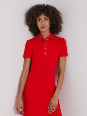 Šaty Lacoste červená barva, mini, jednoduché