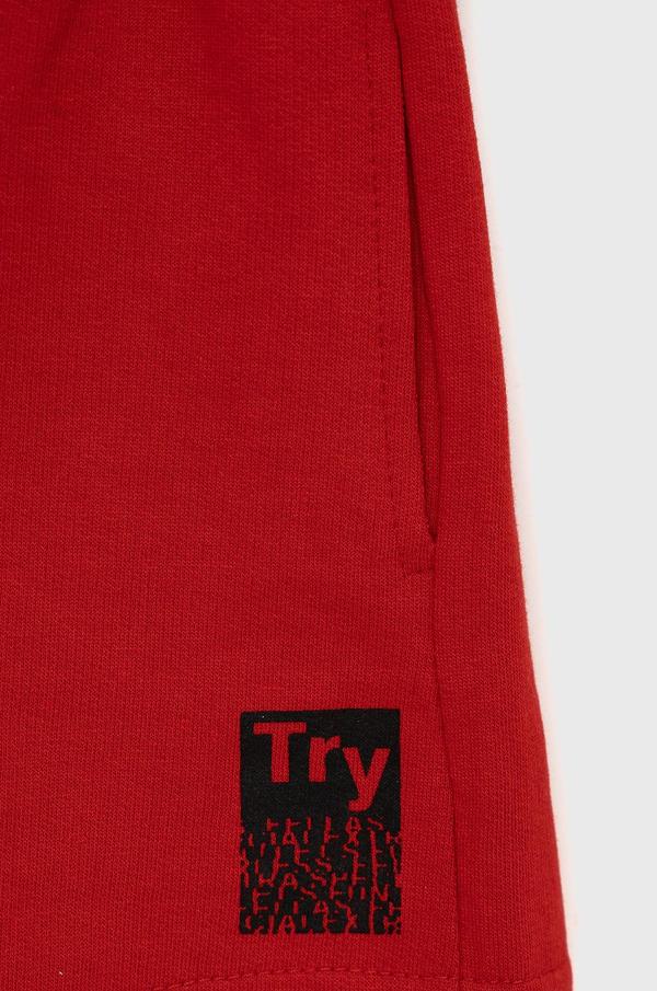 Dětské bavlněné šortky Birba&Trybeyond červená barva, nastavitelný pas
