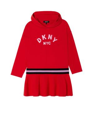 Dívčí šaty Dkny červená barva, mini, jednoduché