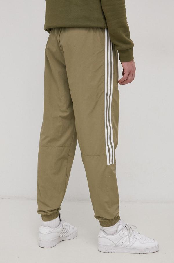 Kalhoty adidas Originals pánské, zelená barva, hladké