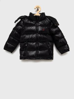 Dětská péřová bunda Polo Ralph Lauren černá barva