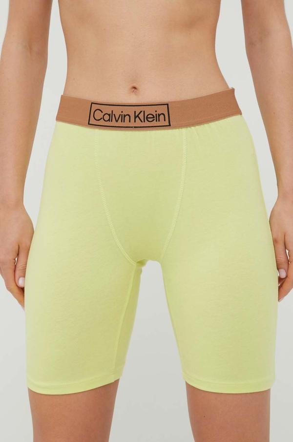 Pyžamové šortky Calvin Klein Underwear dámské, žlutá barva