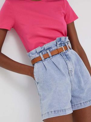 Džínové šortky Answear Lab Premium dámské, hladké, high waist