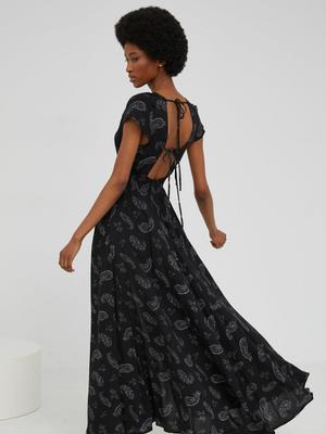 Šaty Answear Lab černá barva, maxi, áčková
