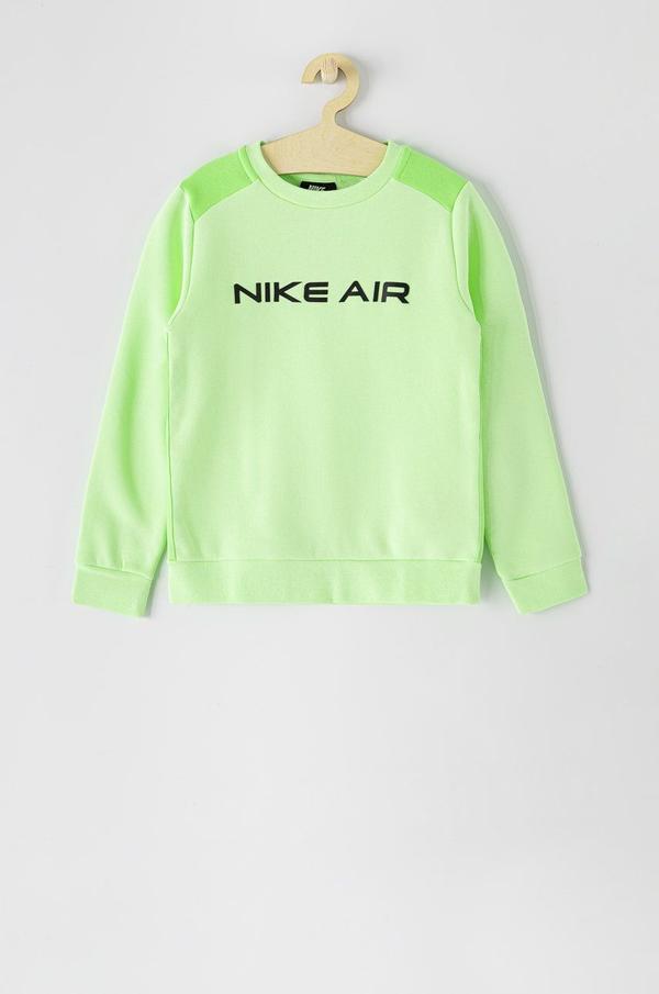 Dětská mikina Nike Kids zelená barva, s aplikací
