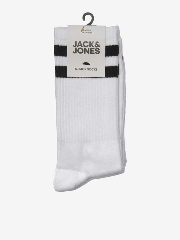 Jack & Jones Ponožky 5 párů Bílá