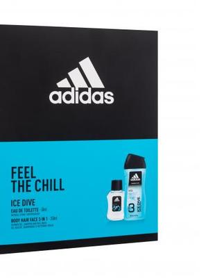 Adidas Ice Dive dárková kazeta toalení voda 50 ml + sprchový gel 250 ml pro muže poškozená krabička