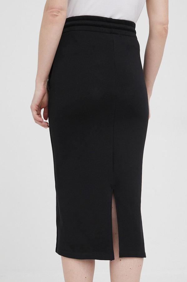 Bavlněná sukně Calvin Klein Jeans černá barva, midi, jednoduchý