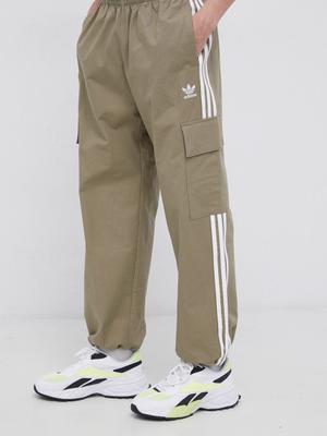 Kalhoty adidas Originals H09118 pánské, zelená barva, ve střihu cargo
